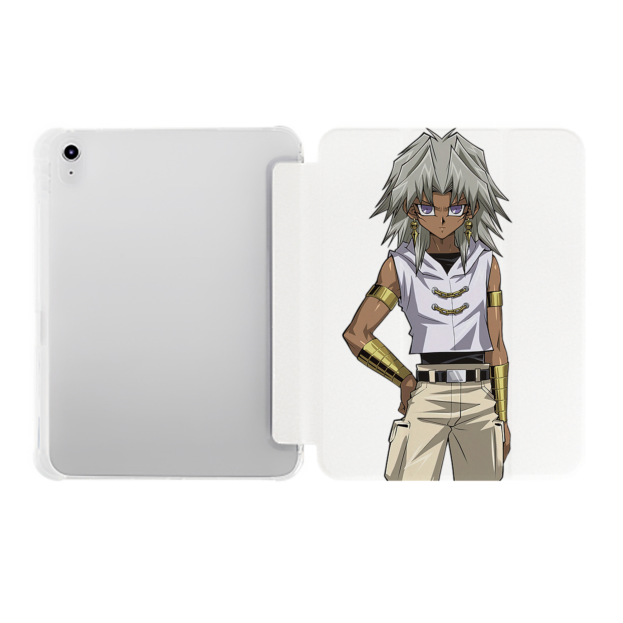 （画像用） 遊☆戯☆王 Yu-Gi-Oh! IPad ケース ペン収納付き 三つ折りスタンド PUレザー×シリコン 対応機種9.5/10.5/10.9インチ